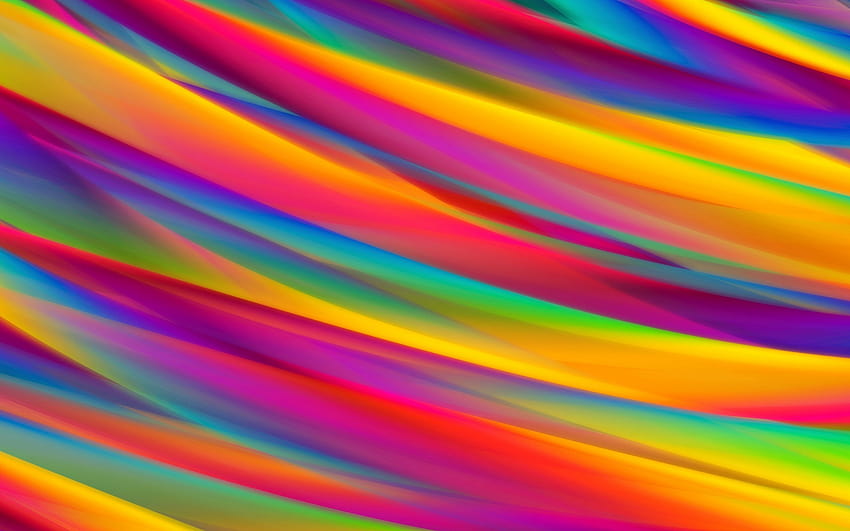 wielobarwne fale, kolorowe fale, tęcza, wielokolorowa abstrakcyjna fala Tapeta HD