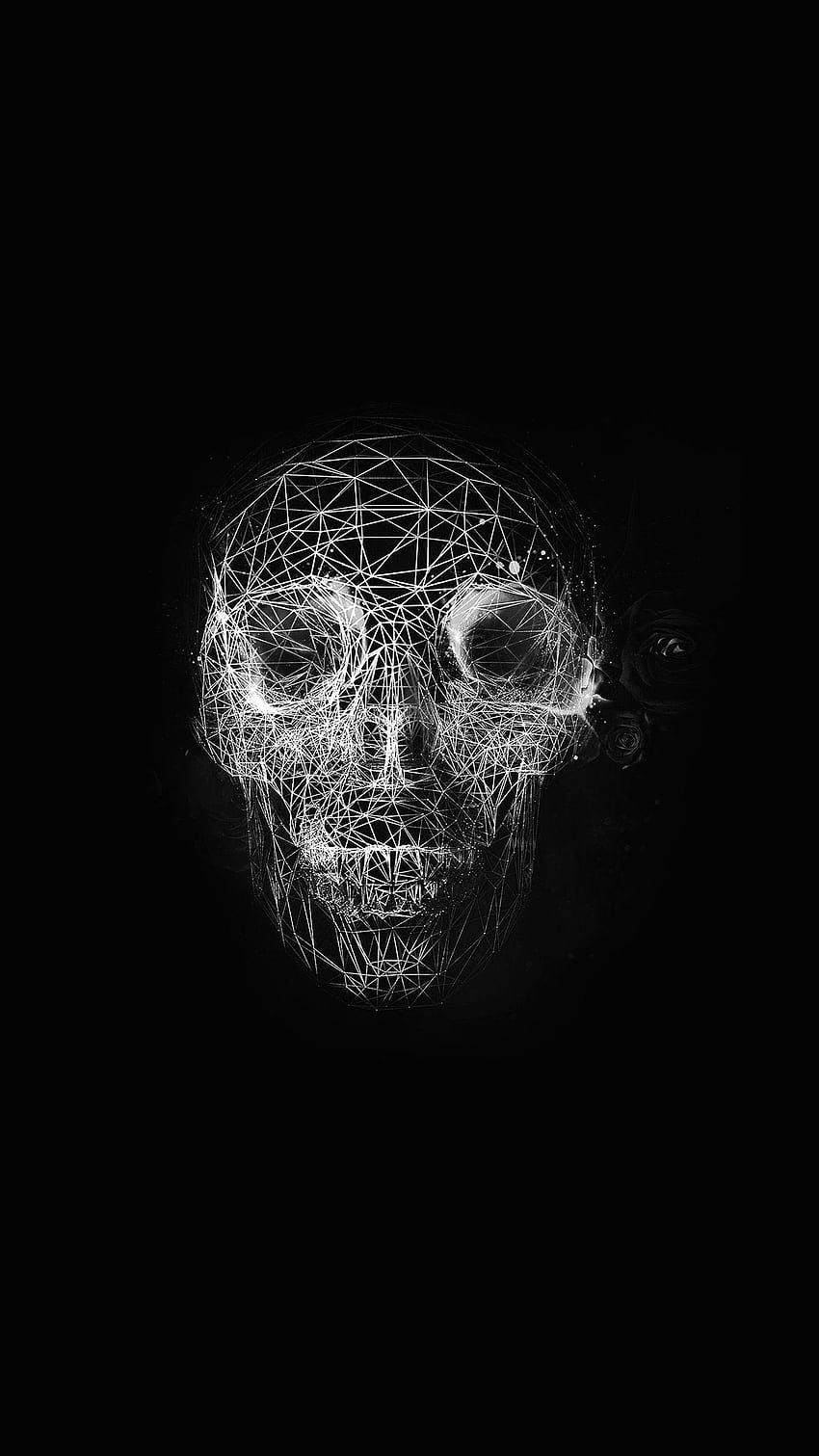 Digital Skull Dark Abstract Art Illustration Bw Android, skull android HD phone wallpaper