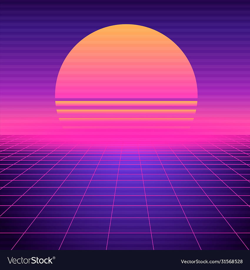 Retro futuristic backgrounds vaporwave neon Vector HD phone wallpaper