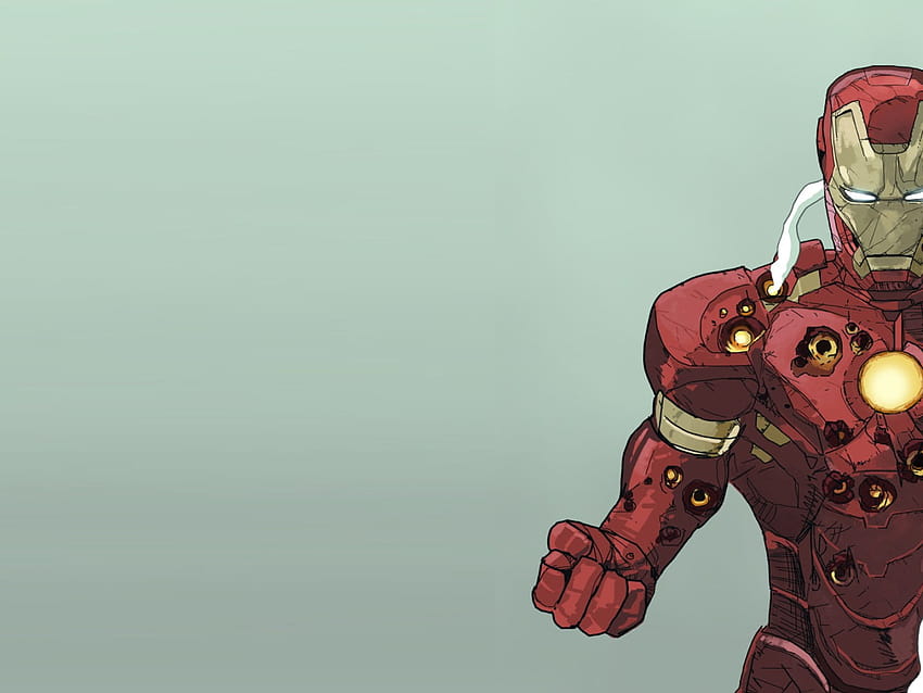 Цифров Iron Man, Marvel Comics, пространство за копиране, машини • For You For & Mobile, естетика на Iron Man HD тапет