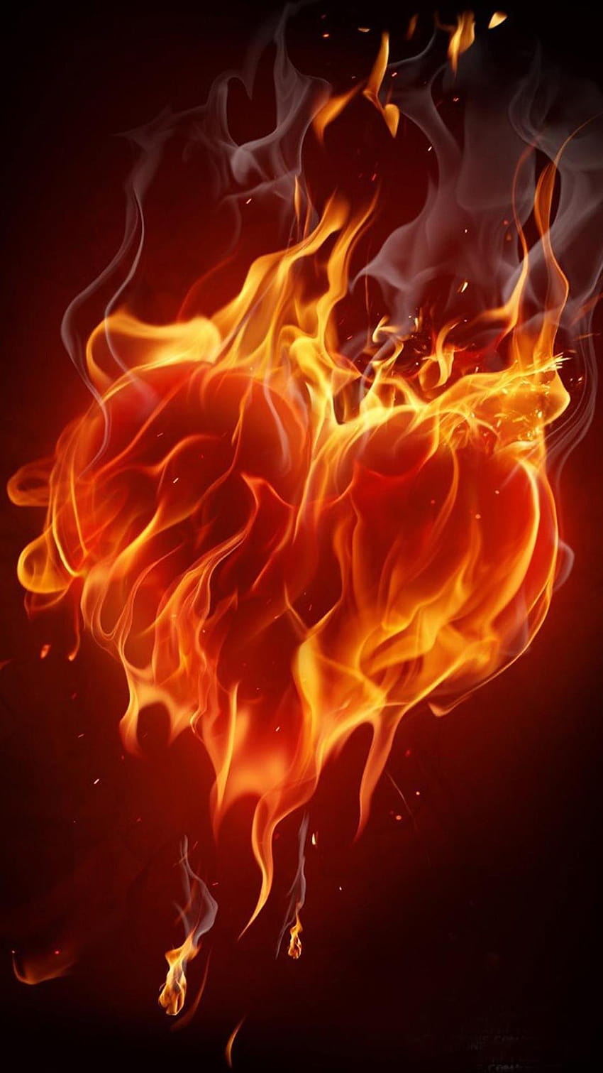 fire, love flame HD phone wallpaper