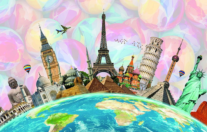 travel, collage, tourism, poster , section разное, travel collage HD wallpaper