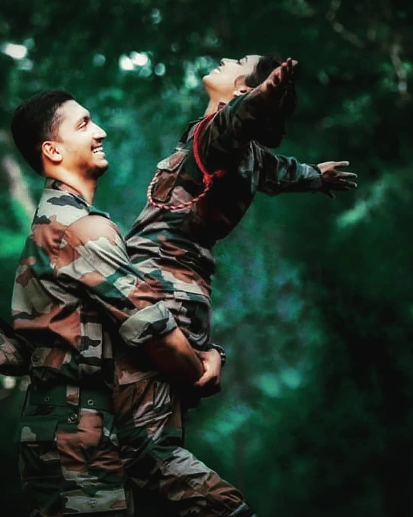 Army Lover Army Couple, amantes del ejército indio fondo de pantalla del teléfono