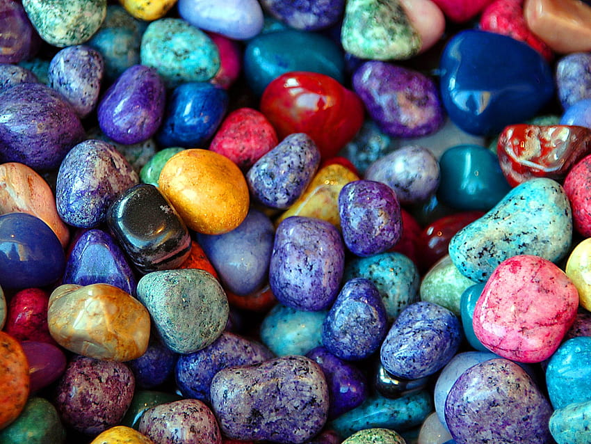 Macro Shot Of Multicolored Pebble Stones, Colorful Rocks, Backgrounds • For You HD wallpaper