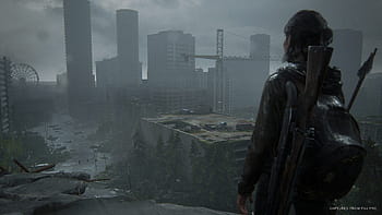 Wallpaper The city, Skyscrapers, Ellie, Two, Game, Rifle, Joel, Naughty Dog  for mobile and desktop, section игры, resolution 7881x7881 - download