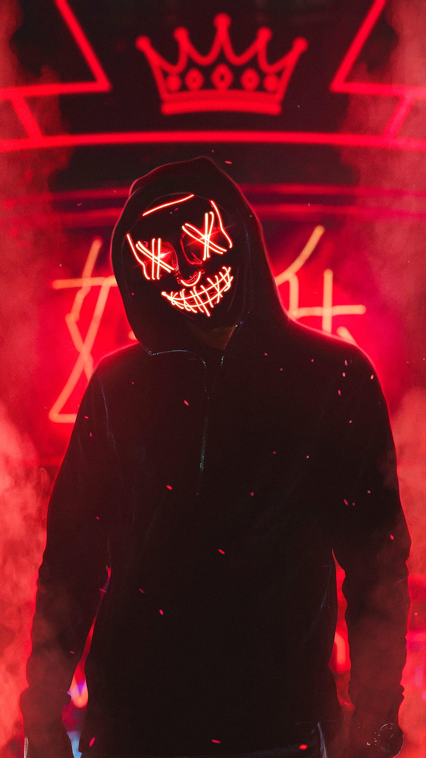 Neon Mask Guy, topeng android wallpaper ponsel HD
