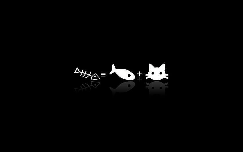 Минималистична котка, черна котка минималистична HD тапет