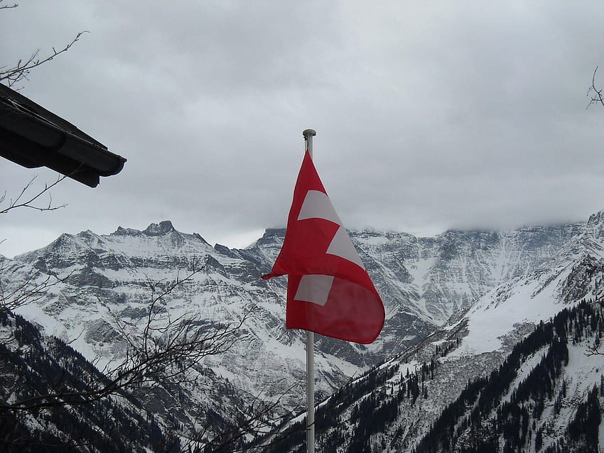 Mountain: Swiss Flag Mountains Blue White Rock Austria Sky Skiing, switzerland flag HD wallpaper
