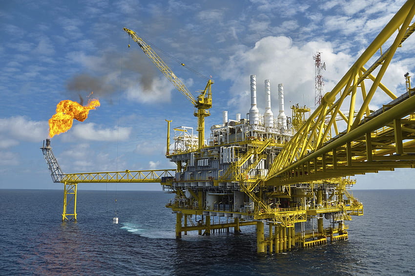 Plataforma petrolera, plataforma en alta mar fondo de pantalla