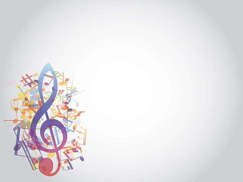 Kolorowe notatki muzyczne w stylu PPT Tła, g klucz wiolinowy Tapeta HD