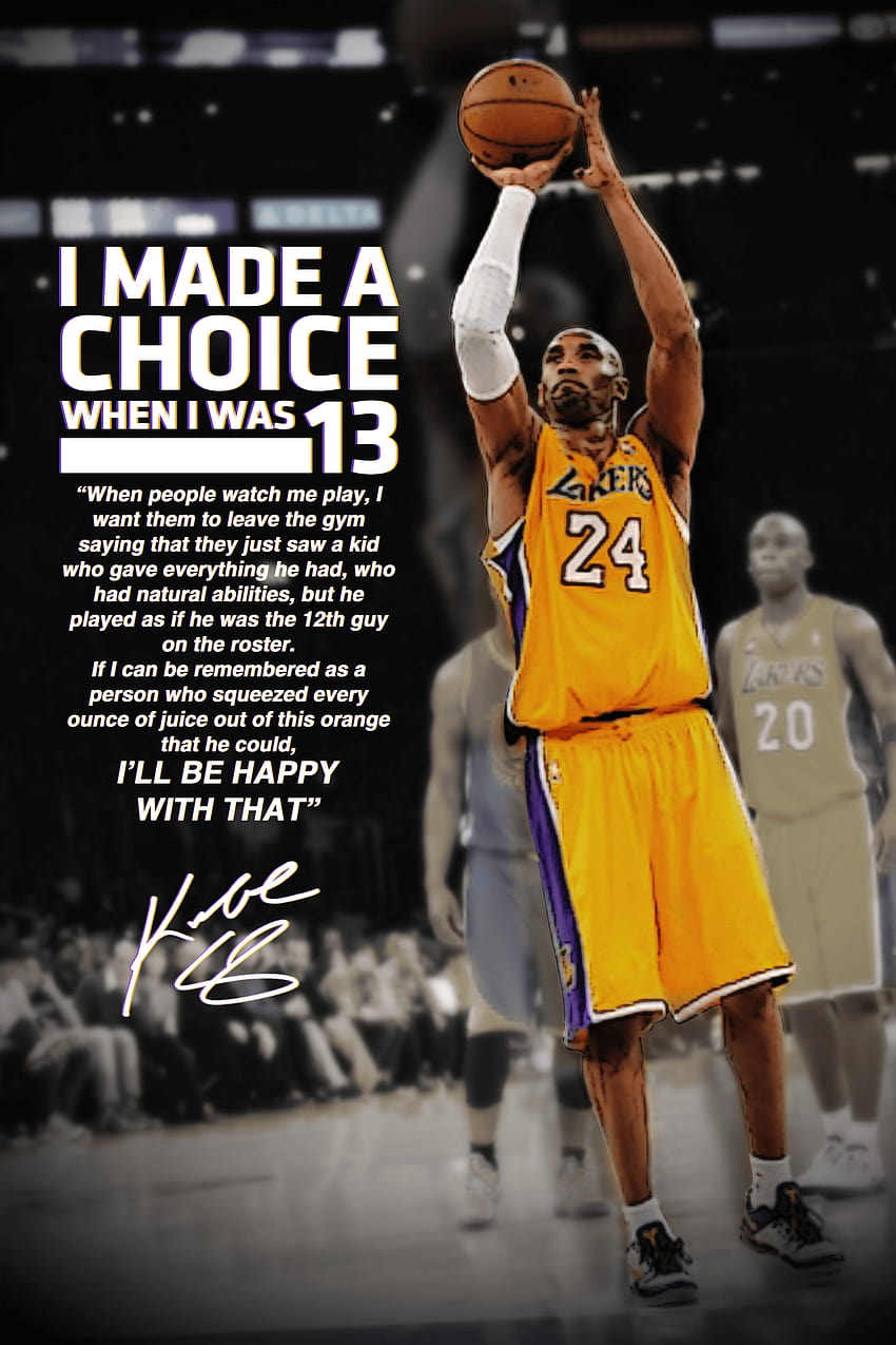 Kobe Bryant Quotes, mamba basketball HD phone wallpaper