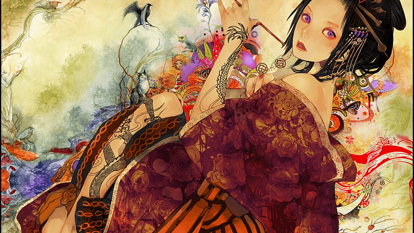 yakuza, girls, art HD wallpaper