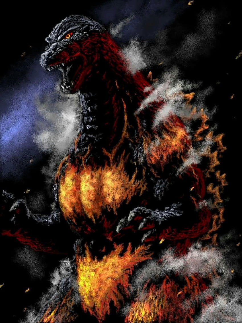 Burning Godzilla, fire godzilla HD phone wallpaper