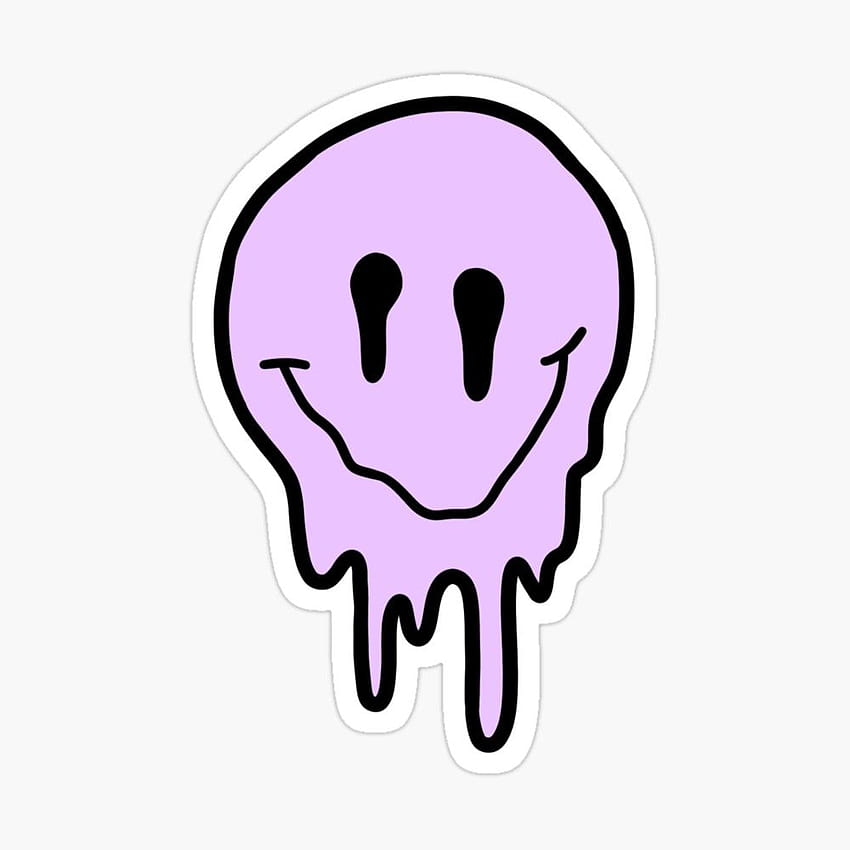 pastel purple drippy smiley face Sticker by zarapatel, pink drippy smiley face HD phone wallpaper