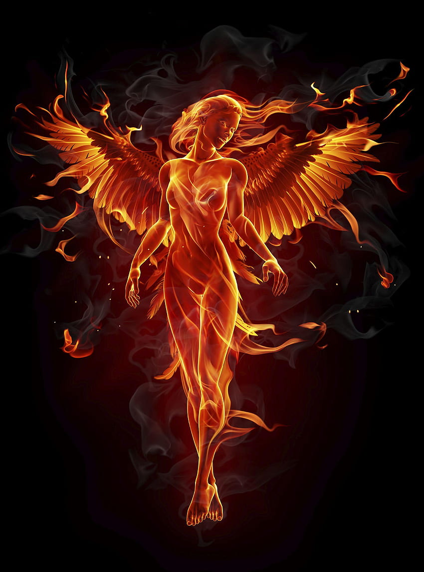 phoenix rising from the ashes, dragons and phoenix rising from ashes HD phone wallpaper