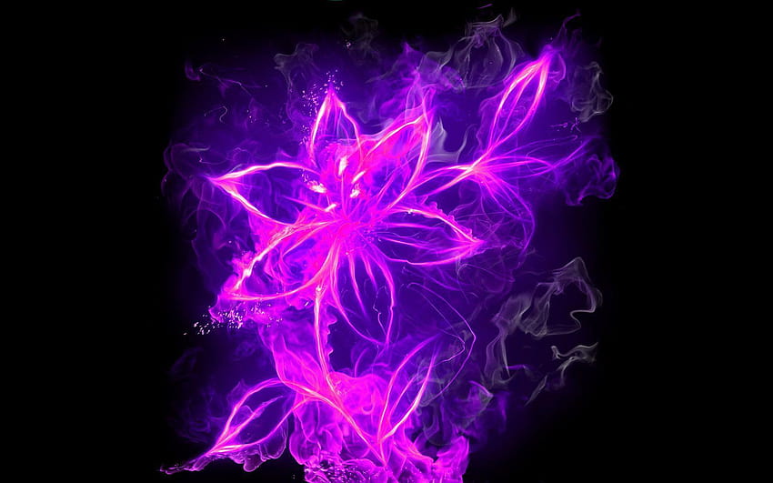 45 Fire Flower , Fire Flower, purple fire HD wallpaper