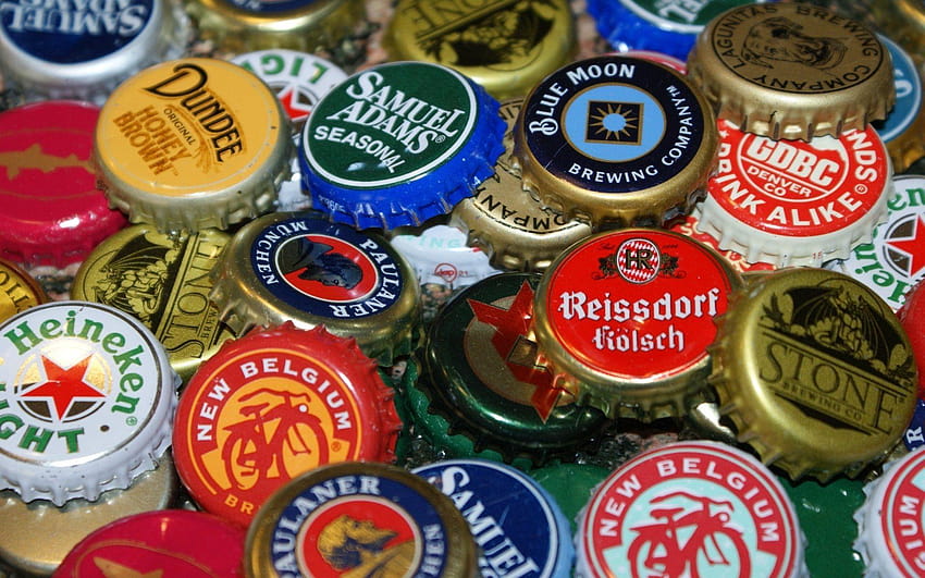 Beer Bottle Caps Full and Backgrounds HD wallpaper