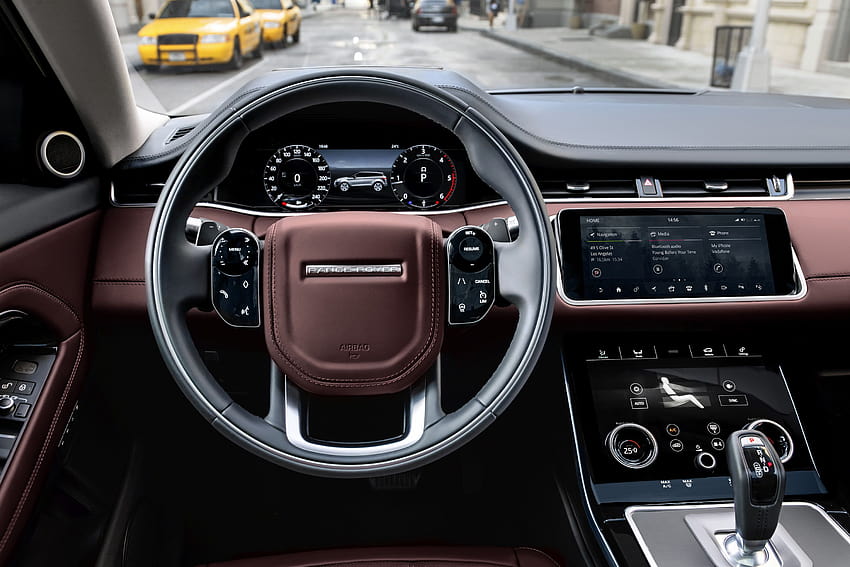 Cabina interior del Range Rover Evoque 2020, interior del Range Rover fondo de pantalla