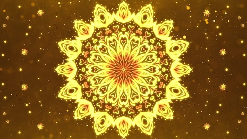 432Hz 》มันดาลาสีทอง 》สัญลักษณ์แห่งพลังงานที่สดใสและความเจริญรุ่งเรือง 》พลังแห่งดวงอาทิตย์... วอลล์เปเปอร์ HD