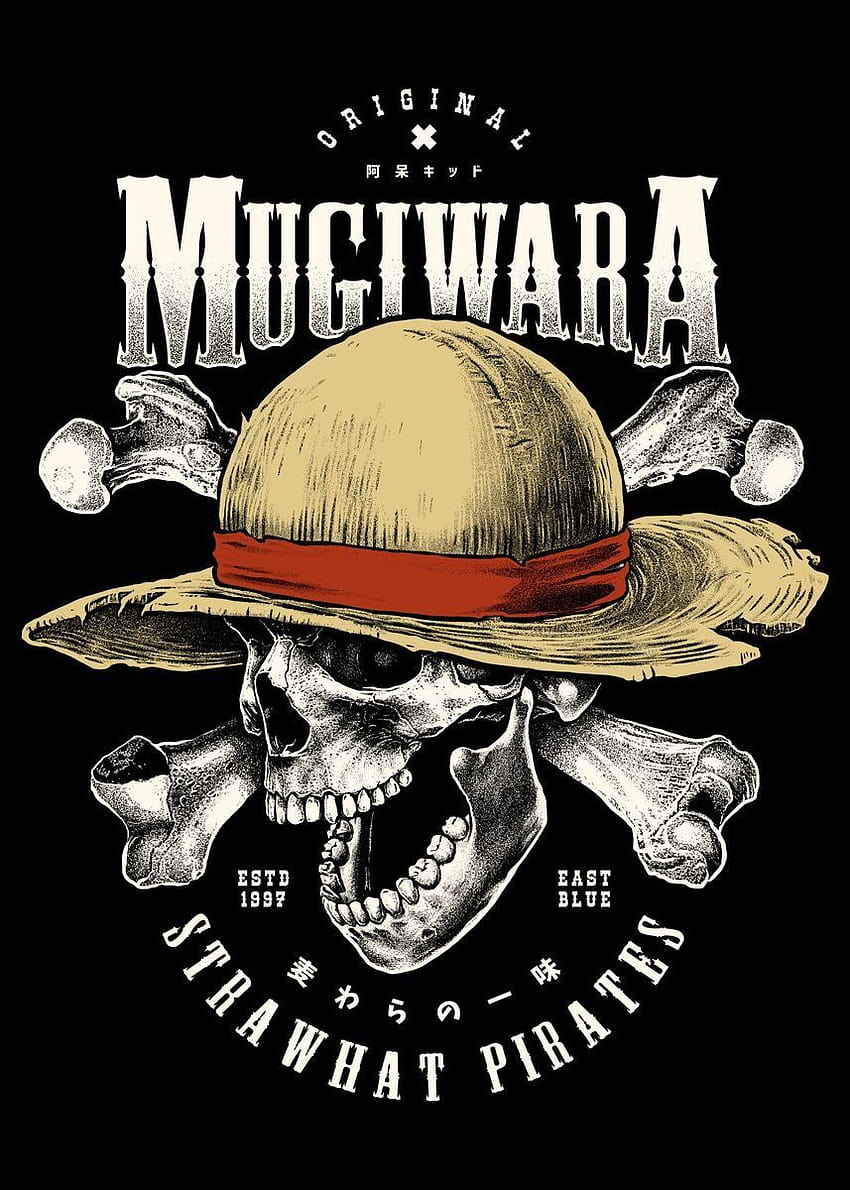 Afiche de los Piratas del Sombrero de Paja de Orbus Deadsign, logotipo del sombrero de paja fondo de pantalla del teléfono