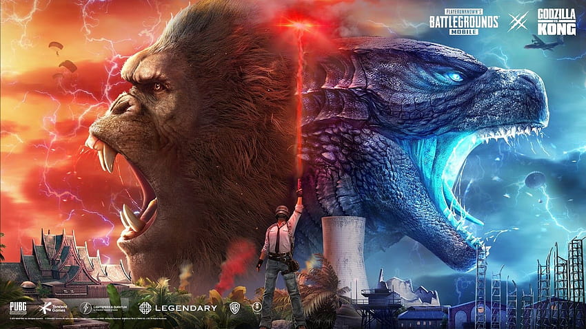 PUBG Mobile wird voll Kaiju mit neuen Godzilla Vs Kong-Inhalten, Godzilla vs Kong Pubg HD-Hintergrundbild