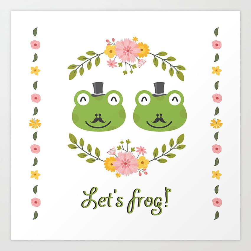 żaba! Zabawna para żab homoseksualnych Art Print autorstwa quecomenlosvegetarianos, lgbtq frogs Tapeta na telefon HD