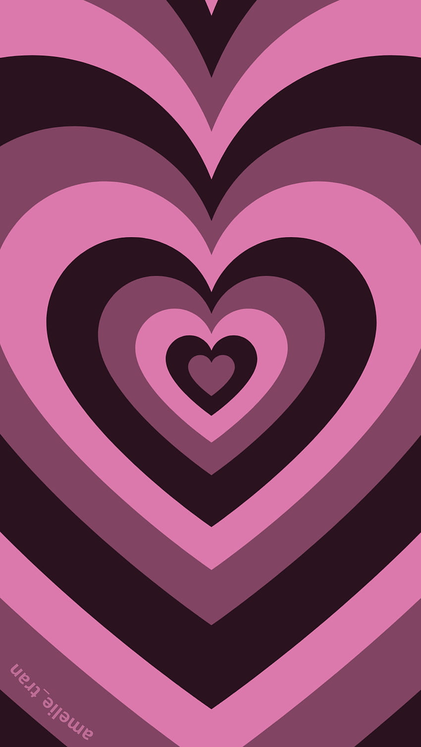 hati pink dan hitam, estetika pink dan hitam wallpaper ponsel HD