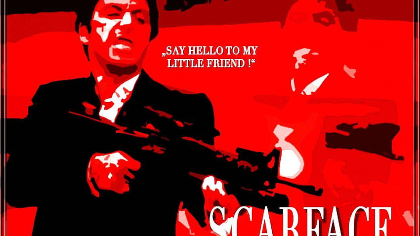 SCARFACE film drama kriminal poster film senjata pistol gelap, sapa teman kecilku Wallpaper HD