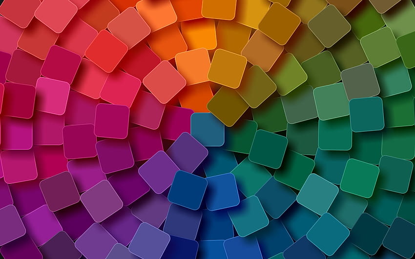 Abstração circular, arco-íris, abstração de quadrados, abstração geométrica com resolução 1920x1200. Alta qualidade papel de parede HD