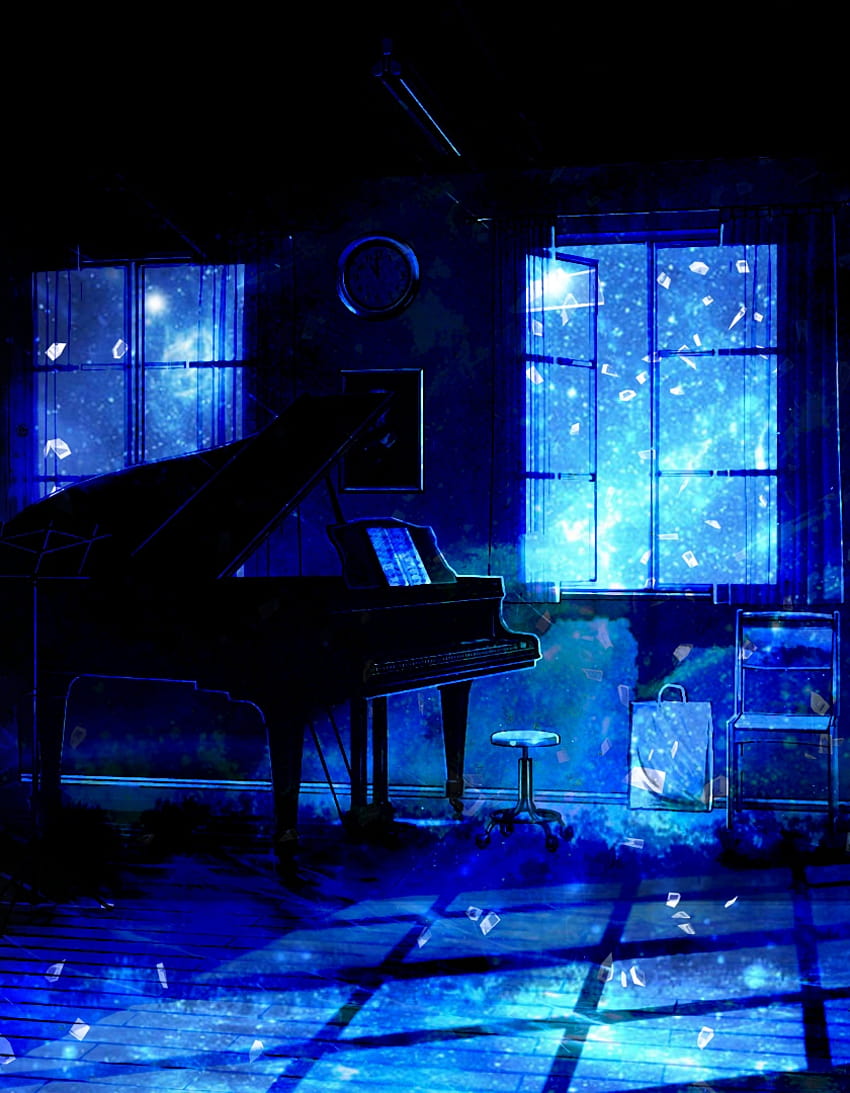 Music room, piano, anime, original, dark , 840x1160, iPhone 4, iPhone 4S, iPod touch, piano anime iphone HD phone wallpaper