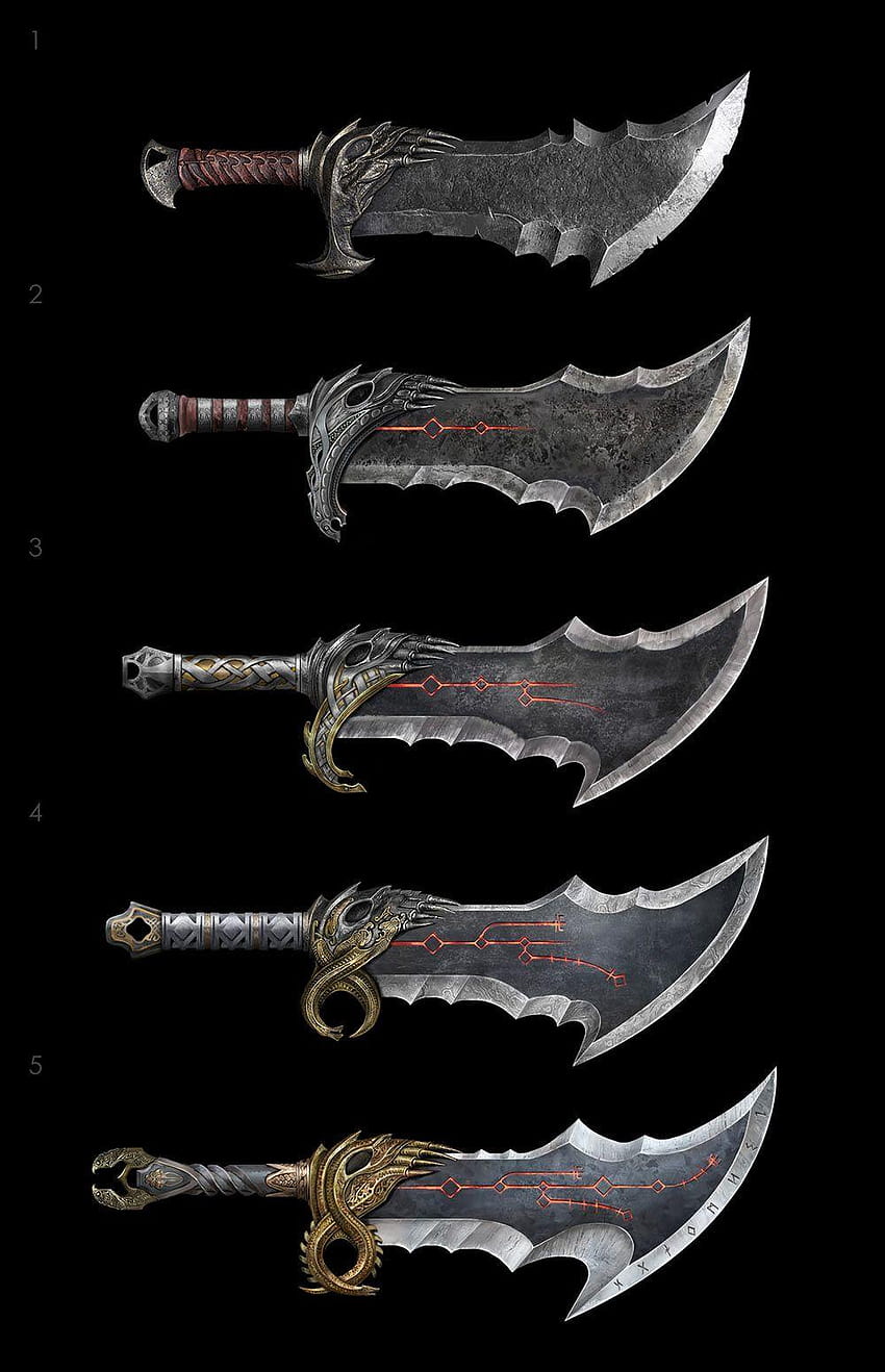 Blades of Chaos, God of War의 컨셉 아트 업그레이드, Kratos Blade of Chaos 폰 HD 전화 배경 화면