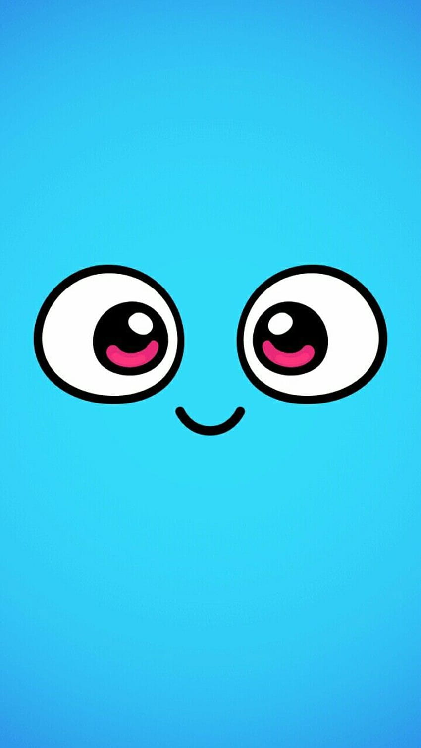 My Boo stworzony przeze mnie cutekatkot, niebieski rysunkowy telefon Tapeta na telefon HD