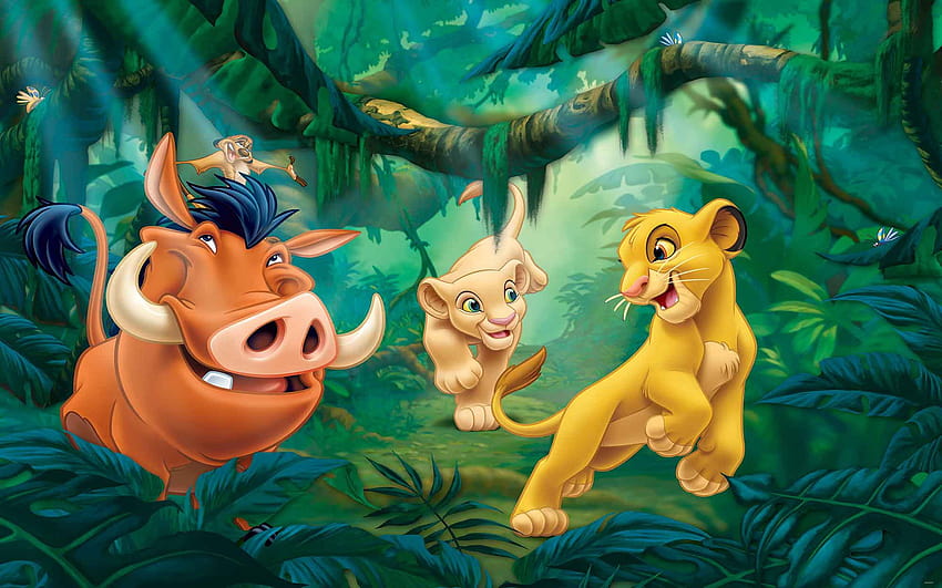 Le Roi Lion Simba et Nala sur chien Fond d'écran HD