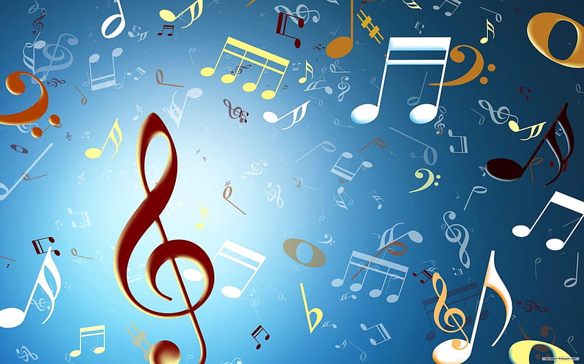 19 Musical Note, blue music notes background HD wallpaper