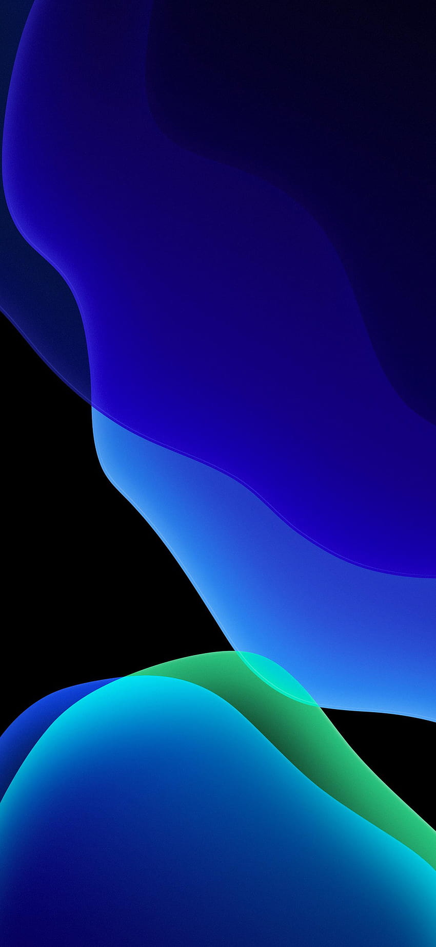 파란색 iOS 13 다크 모드 : iphonex, 파란색 oled HD 전화 배경 화면