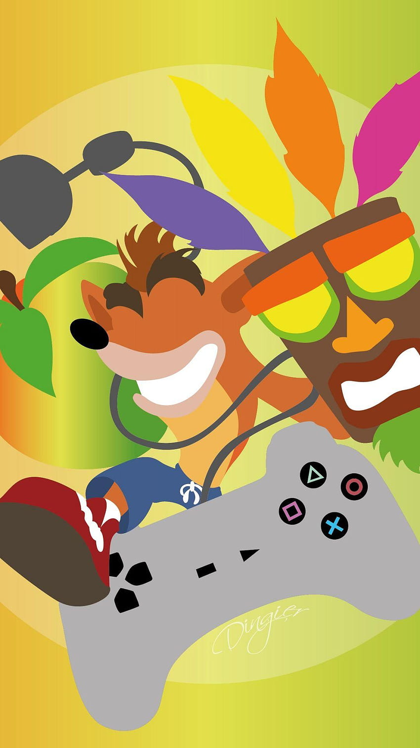 Artwork, Aku Aku, Crash Bandicoot, game, crash bandicoot iphone HD phone wallpaper