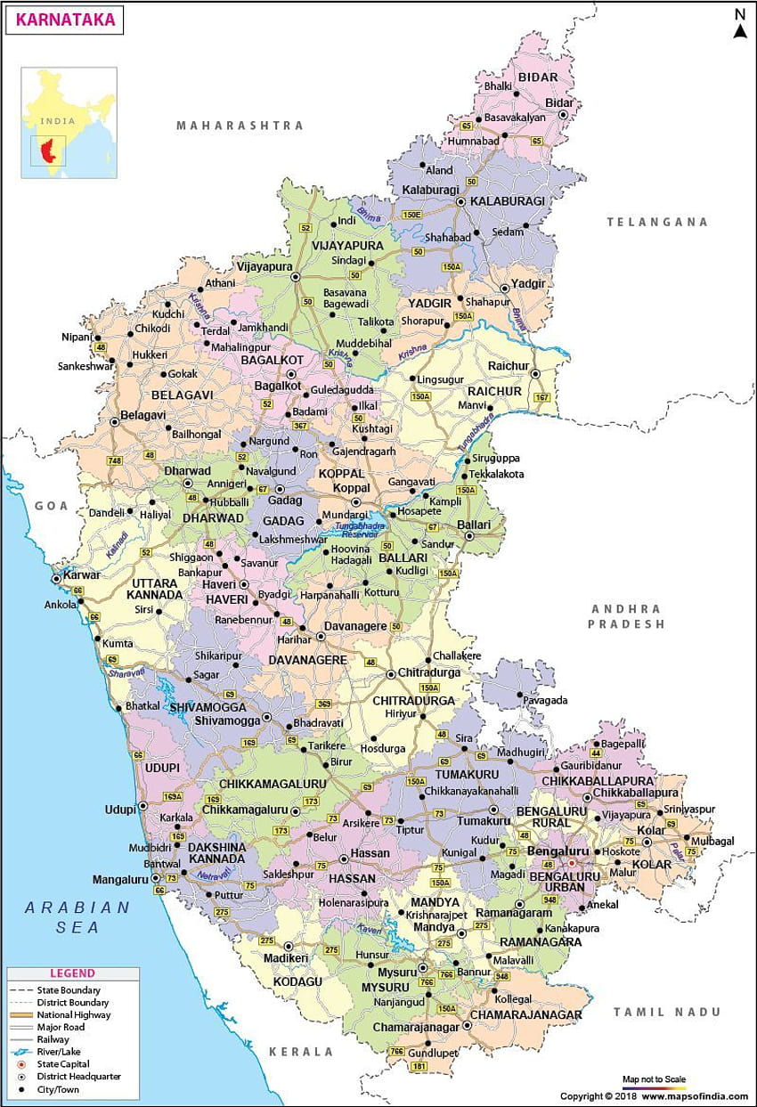 karnataka haritası HD telefon duvar kağıdı