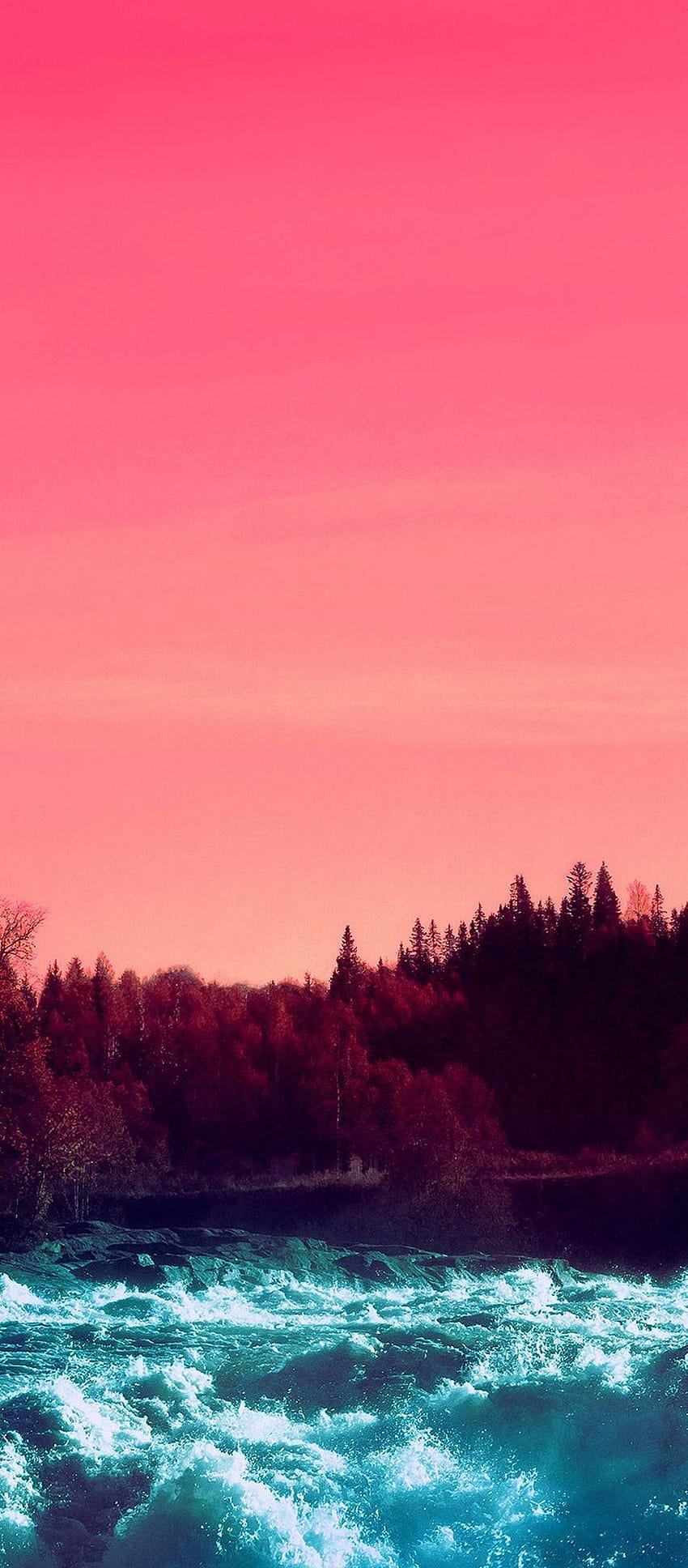 Розово небе Природа Вода, 1080x2460 HD тапет за телефон