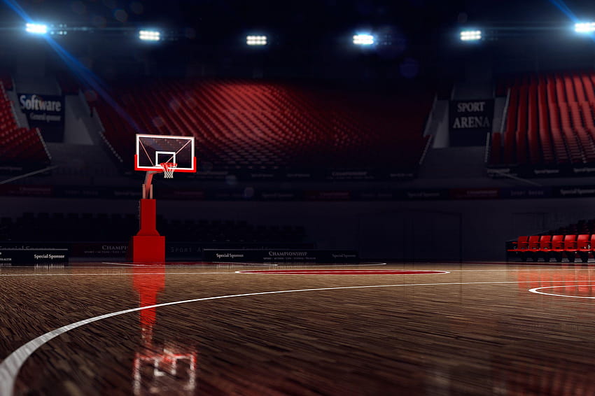 Koszykówka pełna i tła, boisko do koszykówki Tapeta HD