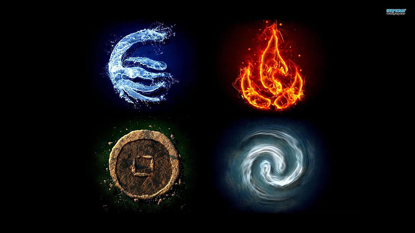 Element Luft, Feuer und Wasser HD-Hintergrundbild