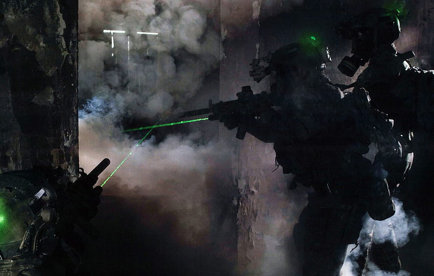 rayos, armas, vista, equipo, alfa, control, visión nocturna de fuerzas especiales fondo de pantalla