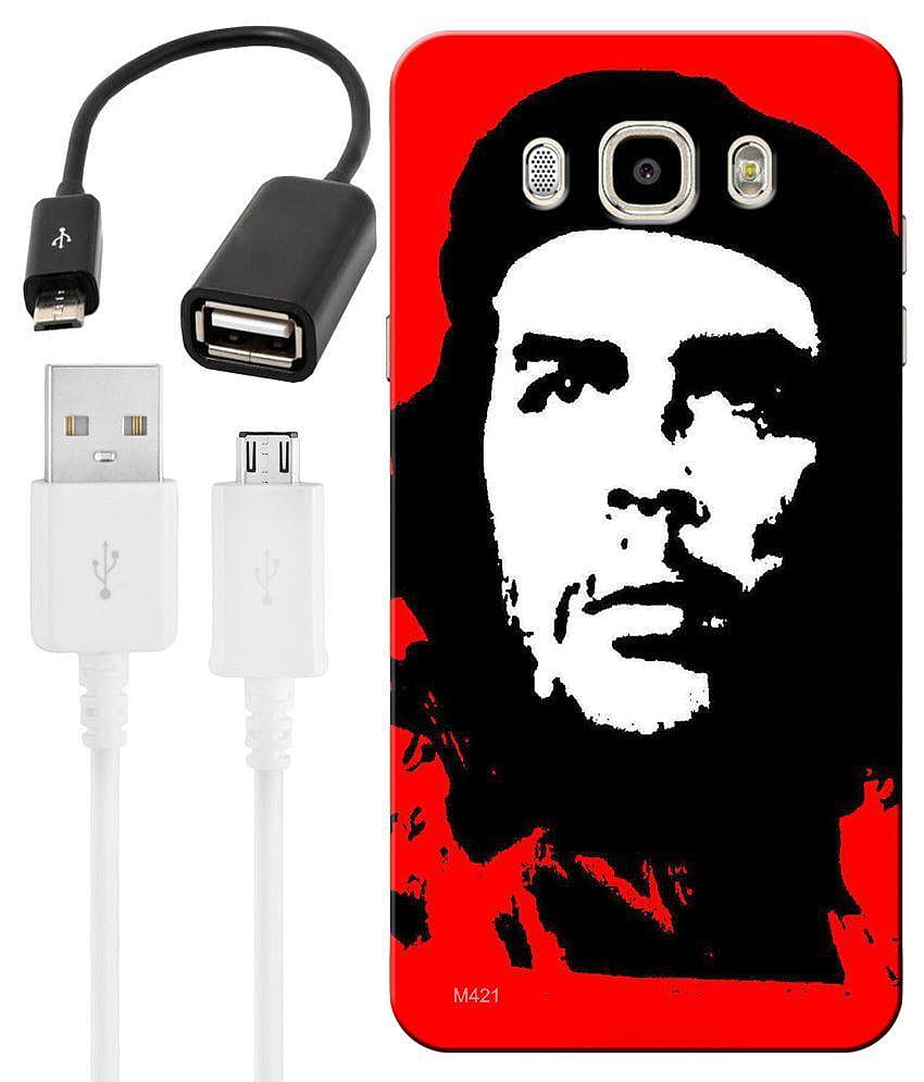 FineArts Combo de coque arrière mobile Che Guevara imprimée UV, câble de charge et câble OTG pour Samsung Galaxy J7 2016, che guevara pour mobile Fond d'écran de téléphone HD