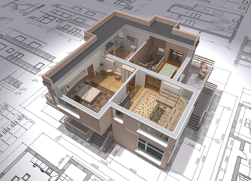 house design architecture plans distribution HD wallpaper