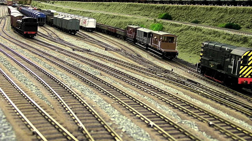 we don't have real Trains but O Gauge Model Train Scenery like, model train yard HD wallpaper