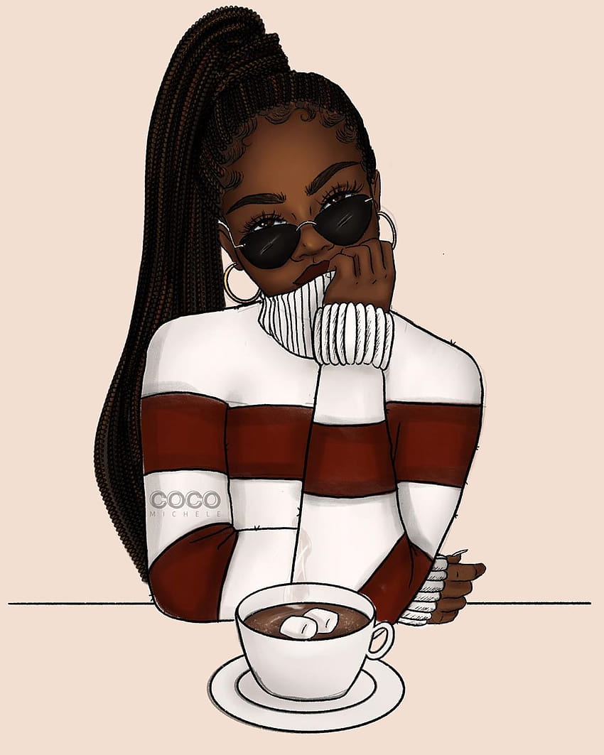 Garota de personagens de desenhos animados negros postada por Zoey Cunningham, desenho animado de uma linda garota negra Papel de parede de celular HD