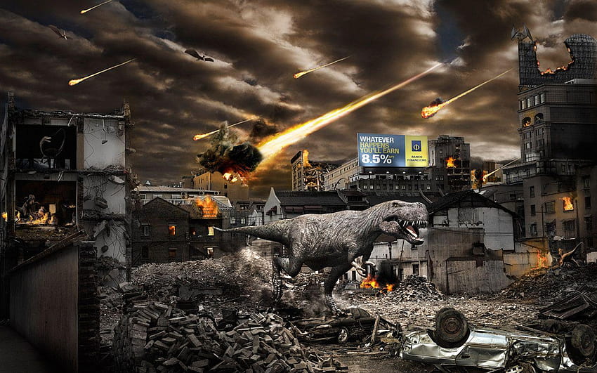 Impressive Banco Financiero advertising that shows the end of the, end of world HD wallpaper