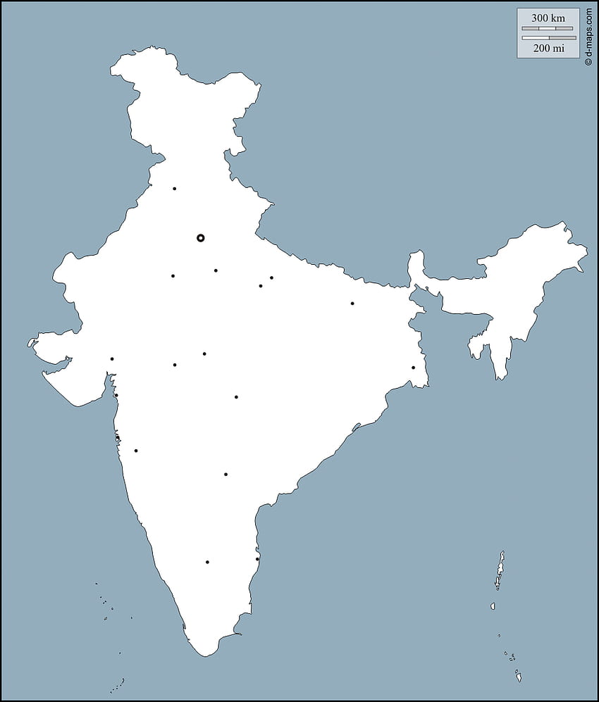แผนที่ว่างเปล่าขนาดใหญ่ของอินเดีย วอลล์เปเปอร์โทรศัพท์ HD