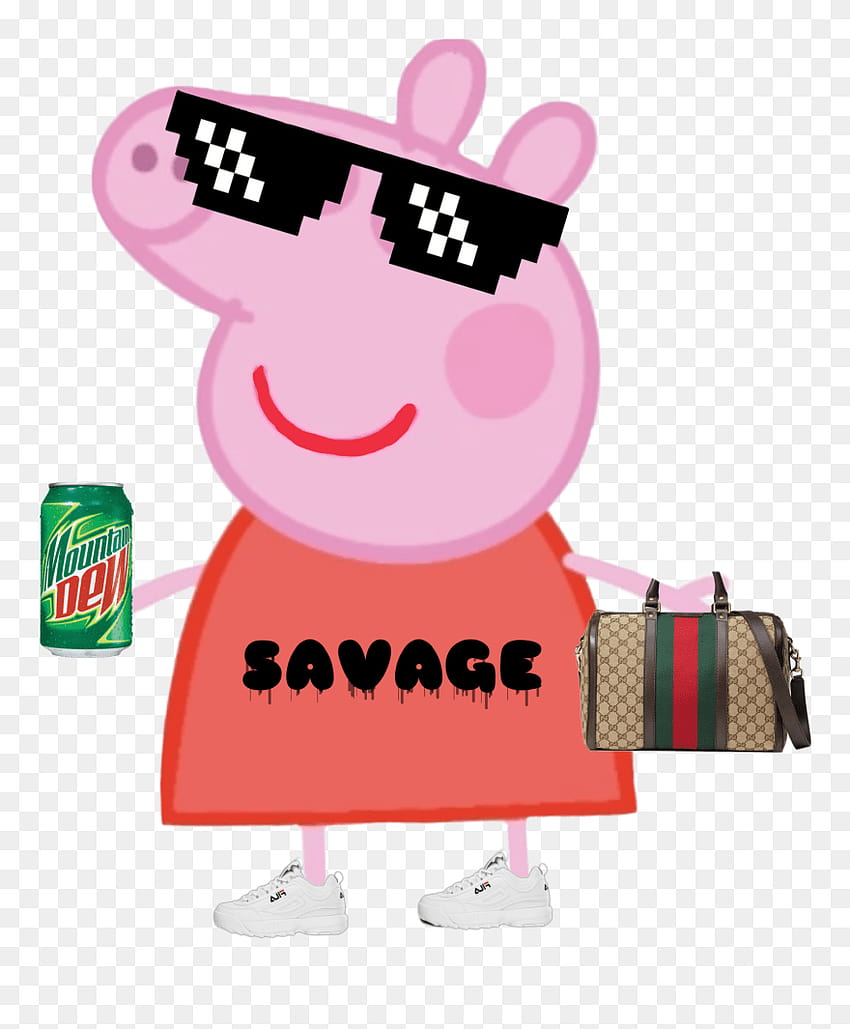 Peppa Pig Meme, gucci entre nosotros fondo de pantalla del teléfono