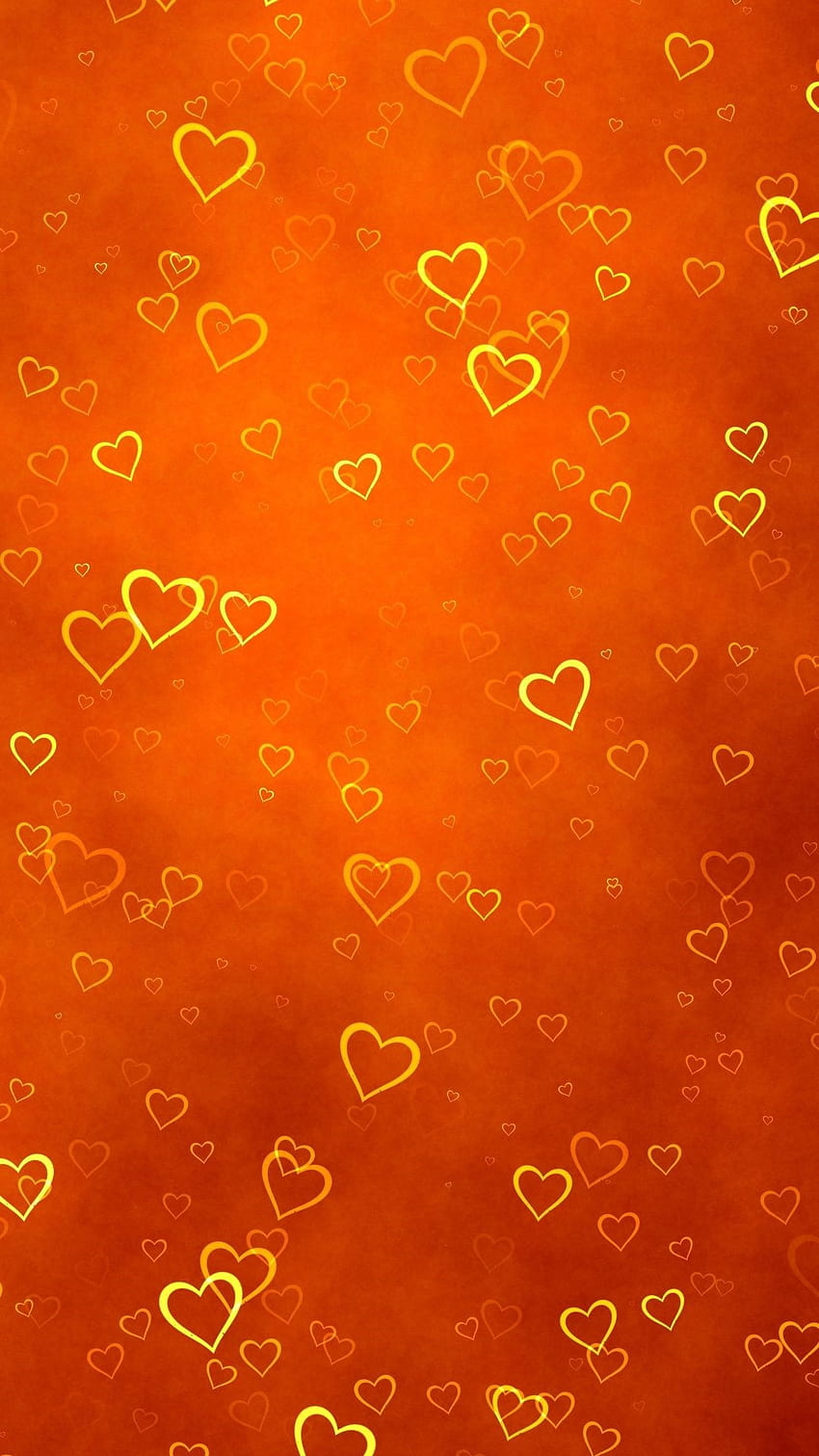 24 Orange iPhone, orange heart HD phone wallpaper
