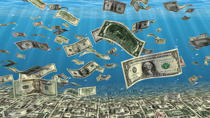 Falling 3D Money Screen Saver with Dollar and Euro Money, of money Tapeta HD